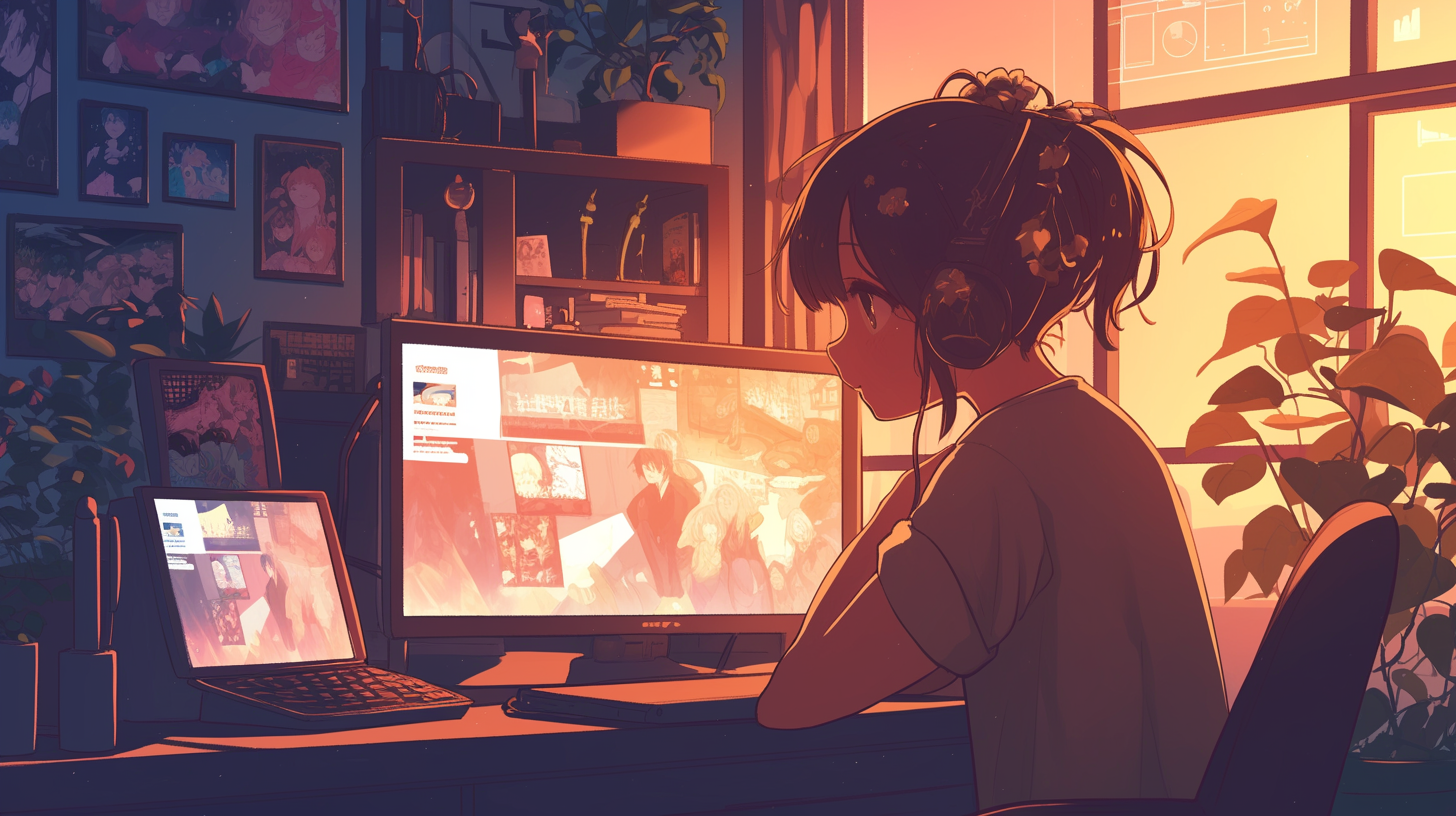 VODを視聴する少女